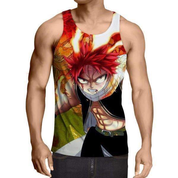 Angry face Natsu Fairy Tail Tank Top XXS / Multi-color Official Fairy Tail Merch
