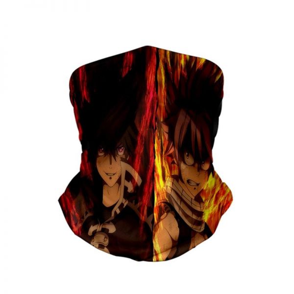 Dragneel Brothers Natsu Zeref Fire Up Fairy Tail Neck Gaiter Bandanna Scarf Default Title Official Fairy Tail Merch