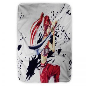 Erza Scarlet Clear Heart Clothing Embossed Ink Fist Fairy Tail Blanket Small (30 x 40 in) Official Fairy Tail Merch