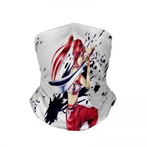 Erza Scarlet  Clear Heart Clothing Embossed Ink Neck Gaiter Bandanna Scarf Fairy Tail Neck Gaiter Bandanna Scarf Default Title Official Fairy Tail Merch