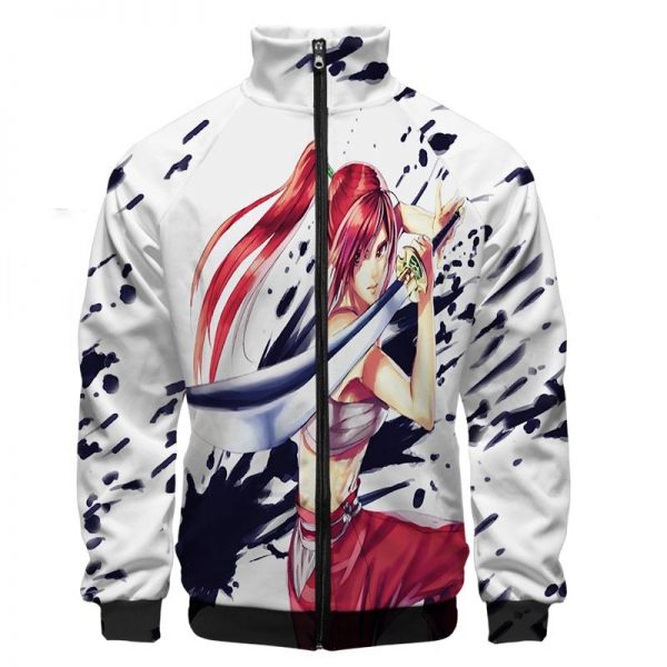 Erza Scarlet  Clear Heart Clothing Embossed Ink  Zip Up Sweatshirt Jacket XS Official Fairy Tail Merch