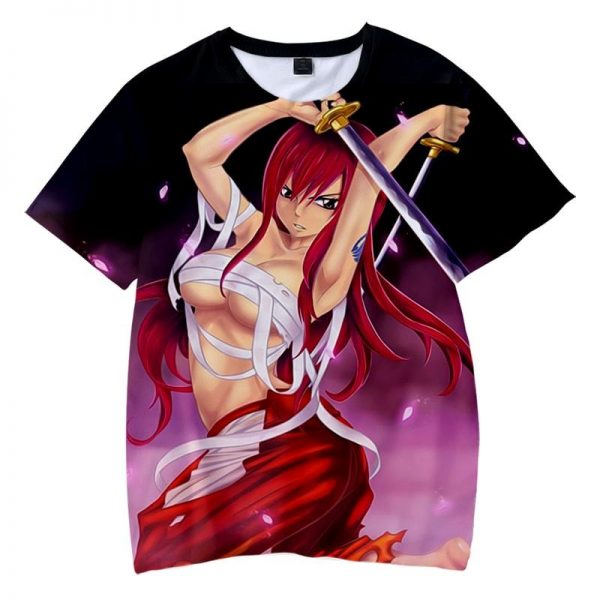 Erza Scarlet Titania Cool Swords Play  Fairy Tail T-shirt XXS Official Fairy Tail Merch