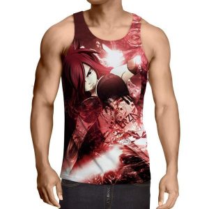 Erza Scarlet Red Fairy Tail 3D Printed Fairy Tail Tank Top XXS / Multi-color Official Fairy Tail Merch