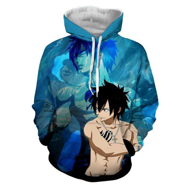 Fairy Tail Gray Fullbuster Blue Fairy Tail Hoodie XXS Official Fairy Tail Merch