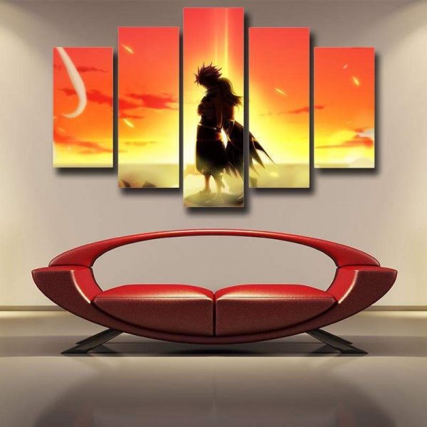 Fairy Tail Canvas 3D Printed Lucy & Natsu Shadow S / Framed Official Fairy Tail Merch