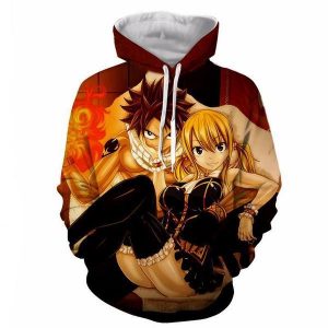 Fairy Tail Natsu et Lucy Assis Fairy Tail Hoodie XXS Official Fairy Tail Merch