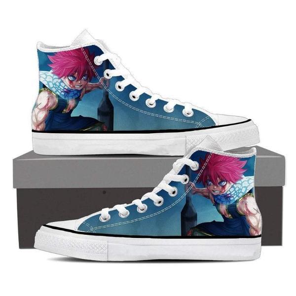 Natsu Blue Magnolia Customized Angry Fairy Tail Sneaker Shoes 5 Official Fairy Tail Merch