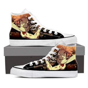 Brown Magnolia Customized Angry Natsu Fairy Tail Sneaker Shoes 5 Official Fairy Tail Merch