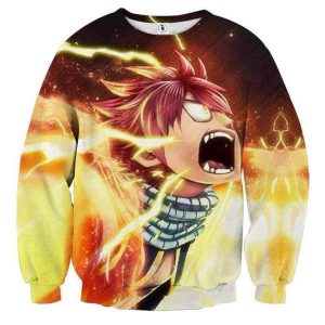 Fired Up Dragon Natsu 3D Printed Sweatshirt XXS Official Fairy Tail Merch