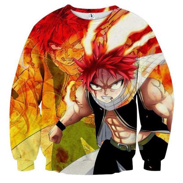 Fairy Tail Fired Up Dragneel Fairy Tail Sweatshirt XXS Official Fairy Tail Merch