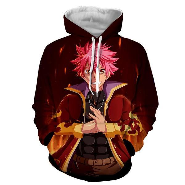 Fairy Tail Natsu Dragneel Karate Style Designed Hoodie XXS Official Fairy Tail Merch