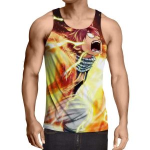 Fire Face Natsu Fairy Tail 3D Printed Fairy Tail Tank Top XXS / Multi-color Official Fairy Tail Merch