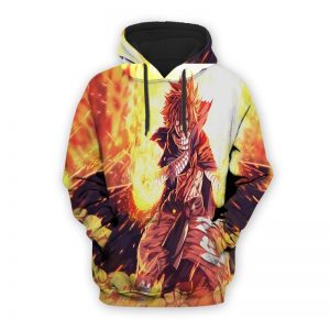 Fairy Tail Natsu Dragneel Yellow Blade 3D bedruckter Hoodie mit Reißverschluss XXS Offizieller Fairy Tail Merch