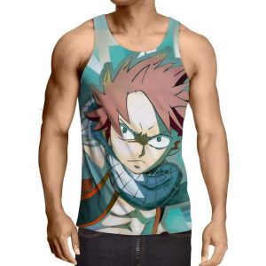 Natsu Agnry Face Fairy Tail 3D Printed Tank Top XXS / Multi-color Official Fairy Tail Merch