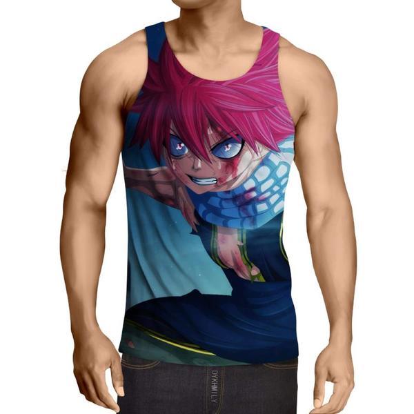 Natsu Angry Mode Fairy Tail 3D Printed Tank Top XXS / Multi-color Official Fairy Tail Merch