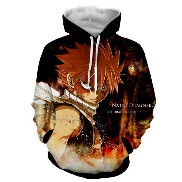 Natsu Black Dragneel 3D Printed Fairy Tail Hoodie XXS Official Fairy Tail Merch