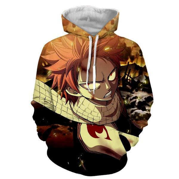 Ginger Designed Natsu Dragneel Fairy Tail 3D Printed Hoodie XXS Official Fairy Tail Merch