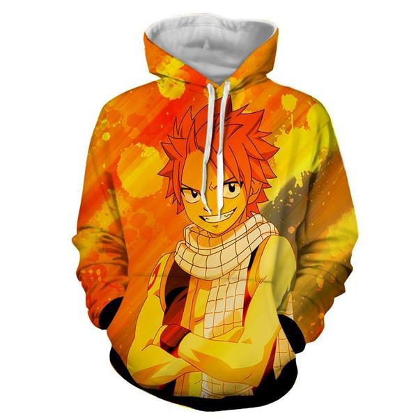 Natsu Yellow Designer 3D Printed Dragneel Fairy Tail Hoodie XXS Official Fairy Tail Merch