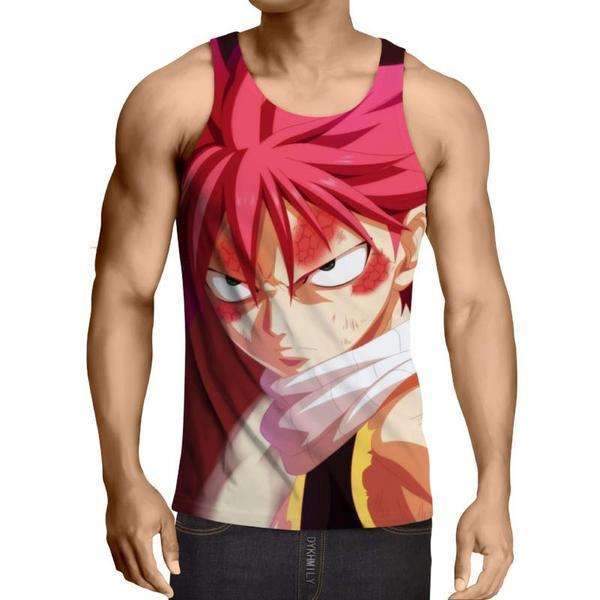 Angry Natsu Fairy Tail 3D Printed Tank Top XXS / Multi-color Official Fairy Tail Merch