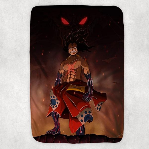Natsu Monkey D.Luffy Crossover Soft Brushed Dragon Blanket Small (30 x 40 in) Official Fairy Tail Merch
