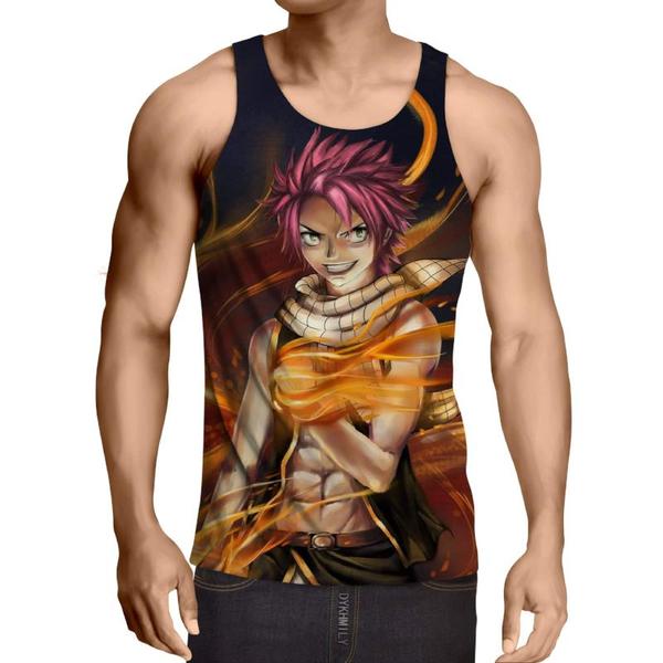 Natsu Dragnell Fairy Tail-Fire Natsu 3D Printed Fairy Tail Tank Top XS / Multi-color Official Fairy Tail Merch