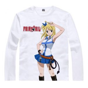 Fairy Tail Long Sleeve Shirt フェアリーテイル Lucy Heartfilia Asian M / White Official Fairy Tail Merch