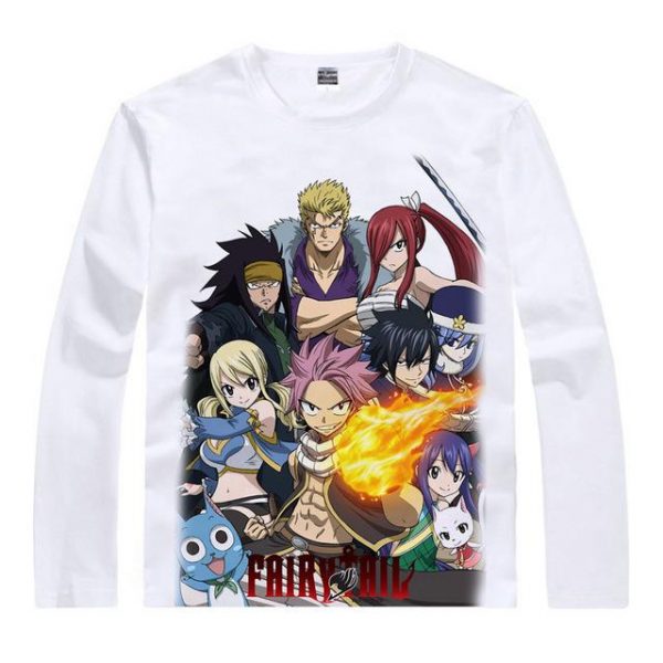 Fairy Tail Long Sleeve Shirt フェアリーテイル The Fairy Tail Guild Asian M / White Official Fairy Tail Merch