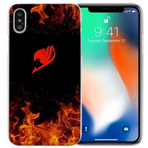 Red Guild Emblem in Flames Fairy Tail iPhone Case フェアリーテイル Apple iPhones for iPhone 4 4S / Black Official Fairy Tail Merch