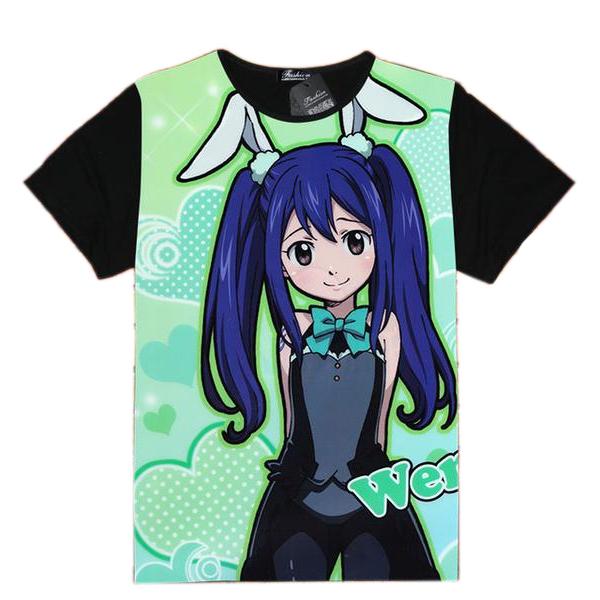 Fairy Tail Shirt フェアリーテイル Bunny Wendy Asian M / Black Official Fairy Tail Merch