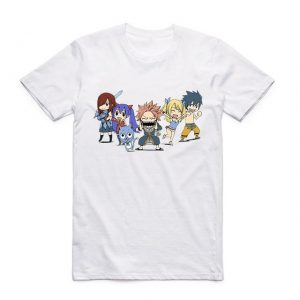 Fairy Tail Shirt フェアリーテイル Chibi Characters Asian M / White Official Fairy Tail Merch