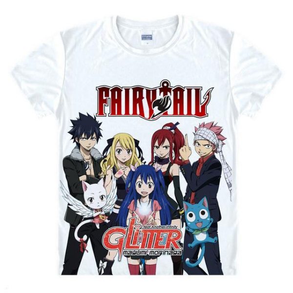 Fairy Tail Shirt フェアリーテイル Glitter Asian M / White Official Fairy Tail Merch