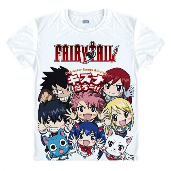 Fairy Tail Shirt フェアリーテイル Guild Chibi-Style Asian M / White Official Fairy Tail Merch