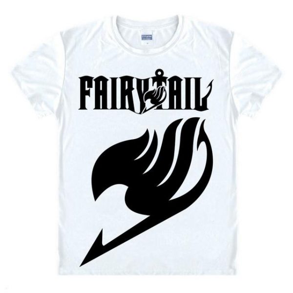 Fairy Tail Shirt フェアリーテイル Logo & Emblem Asian M / White Official Fairy Tail Merch