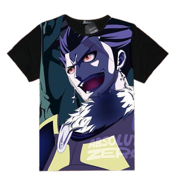 Fairy Tail Shirt フェアリーテイル Silver Fullbuster Asian M / Black Official Fairy Tail Merch