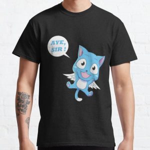 Klassisches T-Shirt mit blauer Katze RB0607 Produkt Offizieller Fairy Tail Merch