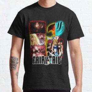 Fairy Tail - Natsu, Erza, Grau und Lucy Classic T-Shirt RB0607 Produkt Offizieller Fairy Tail Merch