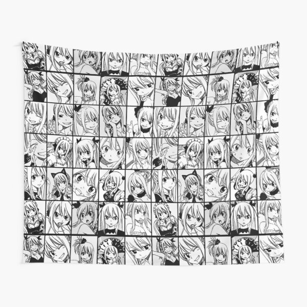 Lucy Heartfilia- Fairy tail Collage black and white Tapestry RB0607 product Offical Fairy Tail Merch