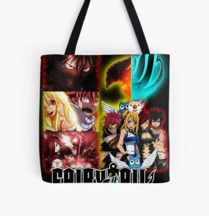 Fairy Tail - Natsu, Erza, Grey y Lucy All Over Print Tote Bag RB0607 Sản phẩm Offical Fairy Tail Merch