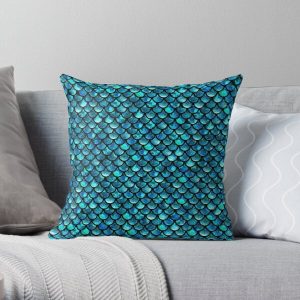 Mermaid Scales - Turquoise Blue Throw Pillow RB0607 product Offical Fairy Tail Merch