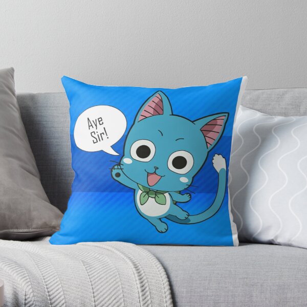 fairy tail - happy Throw Pillow RB0607 product Offical Fairy Tail Merch