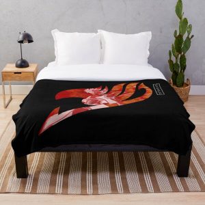 Natsu Dragneel  Fire - Fairy Tail Symbol - Dark Colors Throw Blanket RB0607 product Offical Fairy Tail Merch