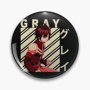 Grey Fullbuster - Sản phẩm Vintage Art Pin RB0607 Hàng hóa Fairy Tail Offical