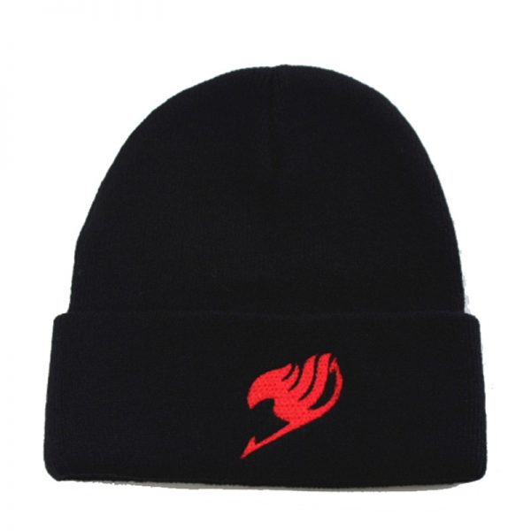 Anime Fairy Tail Knitted Hat For Women Winter Red Cloud Embroidery Beanies Outdoor Warm Elastic Ear - Fairy Tail Store