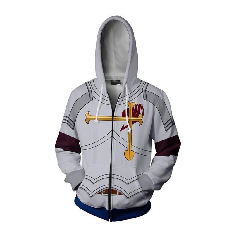 New Fairy Tail 3D Printed Hoodies Zipper Anime Style Hooded Sweatshirt Men Women Cosplay Pullover Fashion 3 - Fairy Tail Store