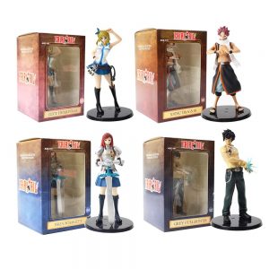 4pcs / lot 15cm Fairy Tail Erza Scarlett Gris Fullbuster Lucy Heartfilia Natsu Dragnir Figurine en PVC - Fairy Tail Store