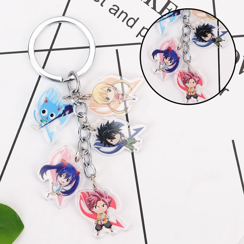 FAIRY TAIL Anime Acrylic Keyring Keychain Japanese Manga Figure Key Chains