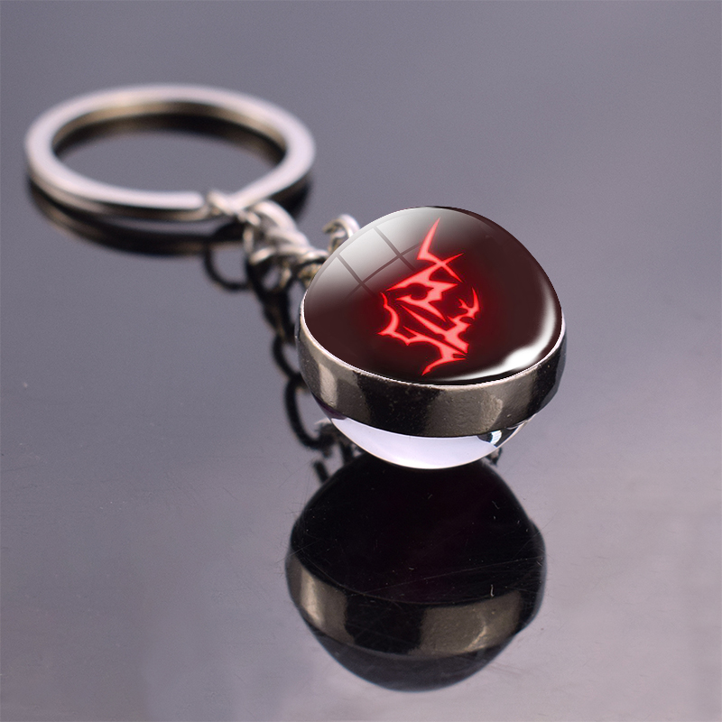 Fairy Tail Jewelry Double Side Glass Ball Pendant Guild Logo Crystal Key Chains Anime Cosplay Keychain Natsu Cosplay keyrings