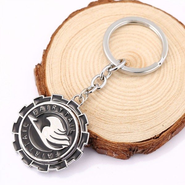 HSIC Anime Fairy Tail Keychains can Rotate Keys Chain Cosplay Pendant Key Rings for Keys Car Collection Gift